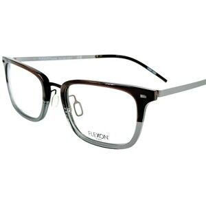 Flexon B2021 Mens Plastic Eyeglass Frame 221 Brown Horn Grad 54-20 Memory Metal